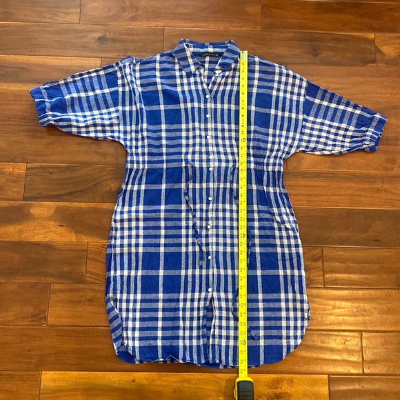 Zara Woman Blue Plaid Dress X-Large - Picture 11 of 15